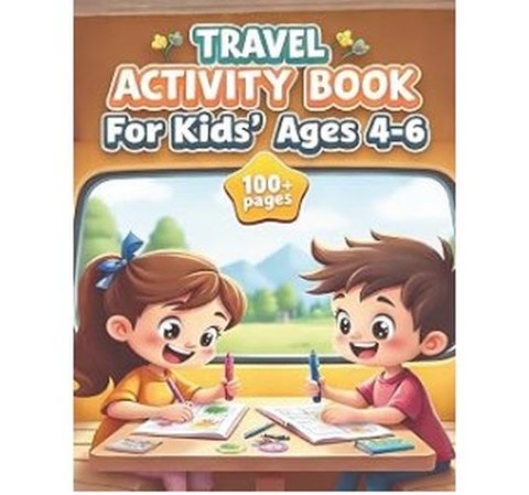 Travel Activity Book for Kids Ages 4-6 cover